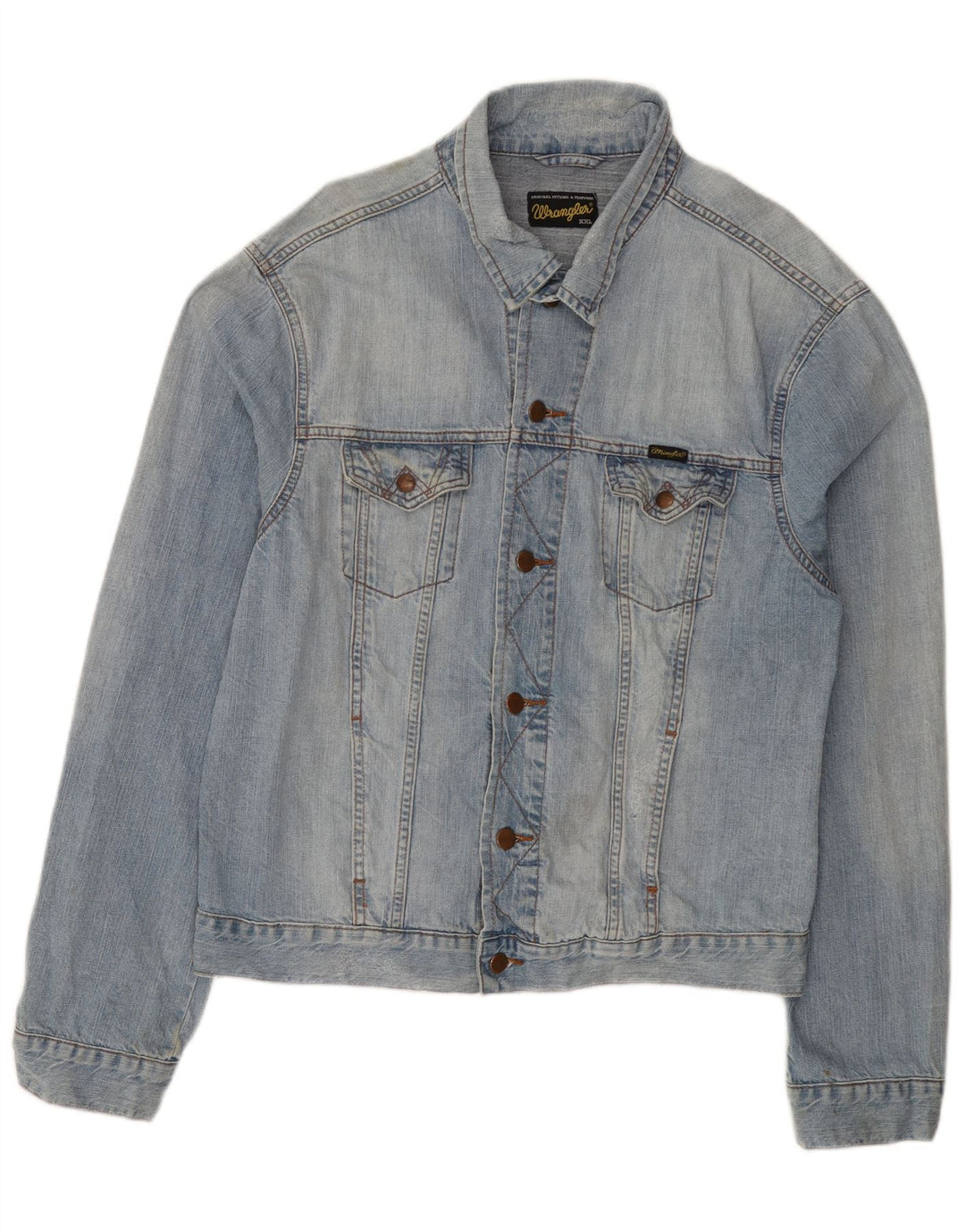 Jaqueta jeans masculina Wrangler UK 44 2XL algodão azul