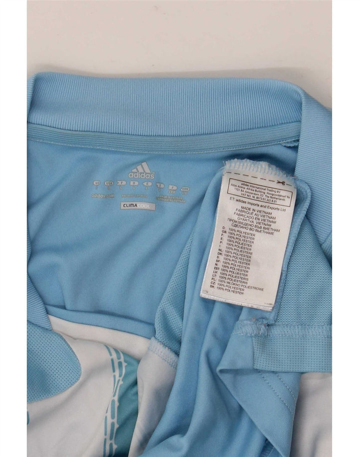 Adidas Mens Climacool Camiseta Top Grande Listrado Azul Poliéster