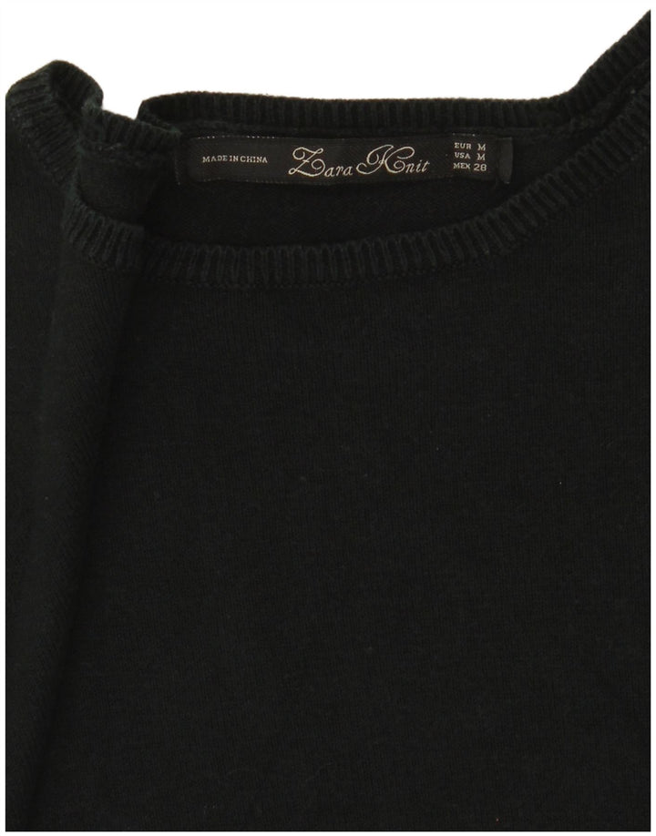Zara Suéter feminino oversized com gola canoa Reino Unido 14 médio preto