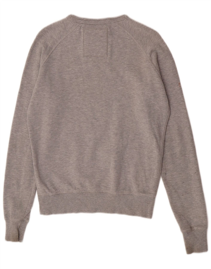 Superdry moletom gráfico masculino jumper pequeno algodão manchado cinza