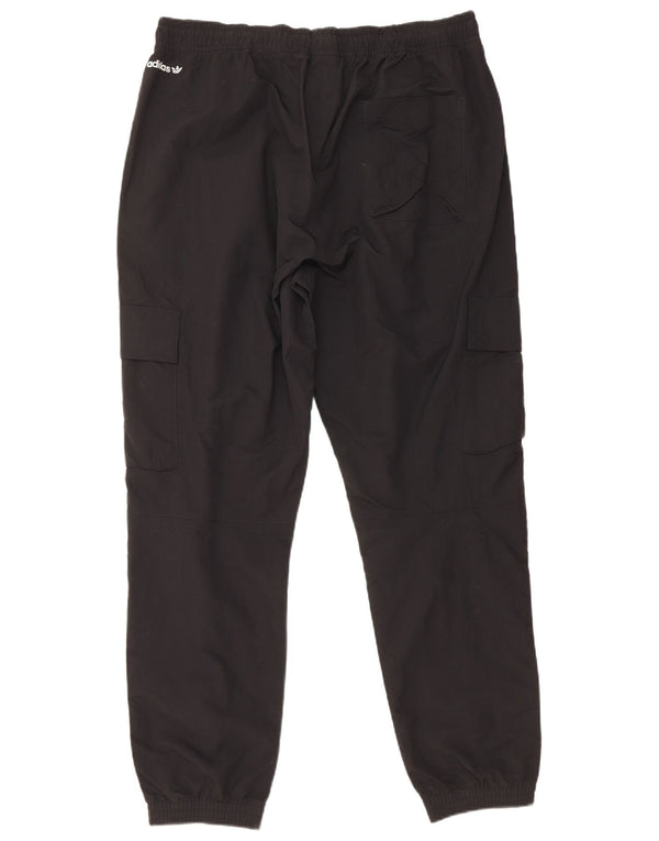 Adidas Mens Cargo Calças de treino Joggers XL Preto Poliéster