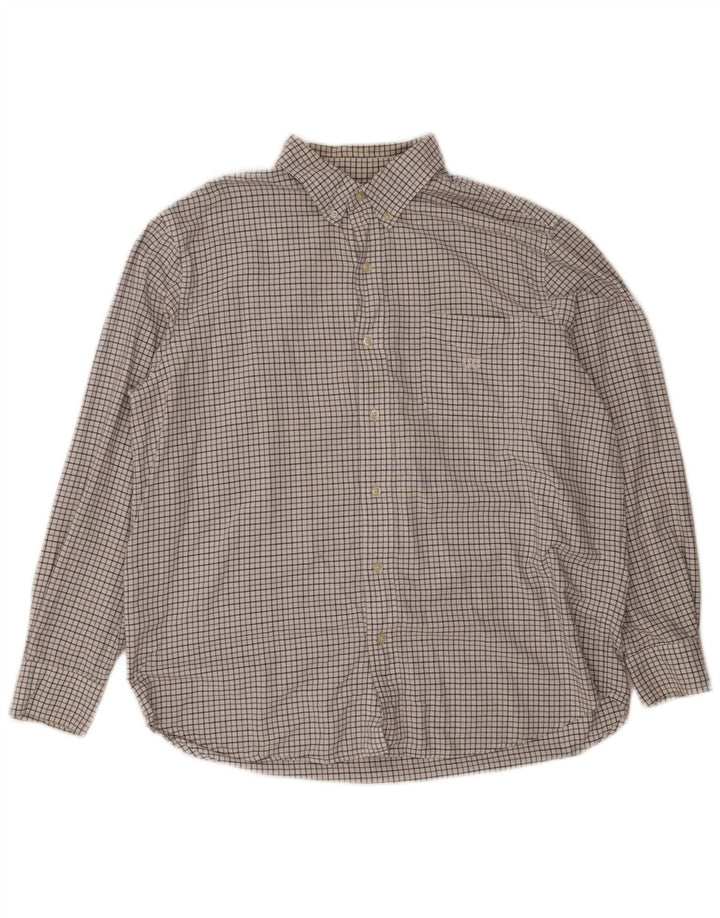 Camisa masculina Chaps Regular Fit XL algodão xadrez branco