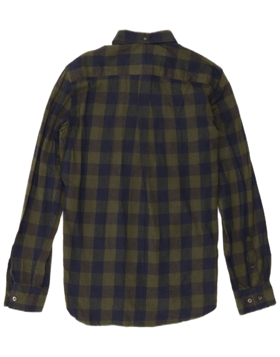 Camisa masculina de flanela French Connection algodão xadrez verde pequeno