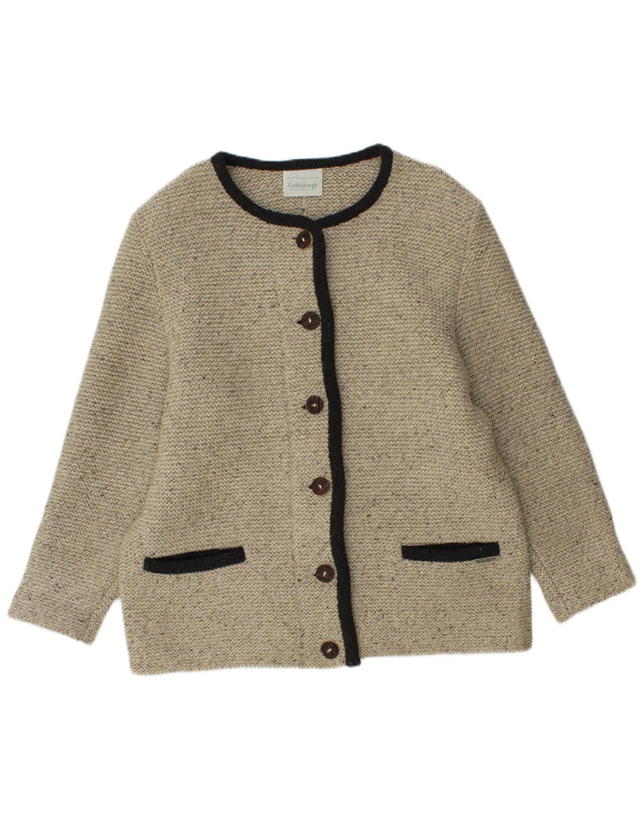 Suéter cardigã feminino Lindbergh IT 48 XL lã virgem manchada cinza