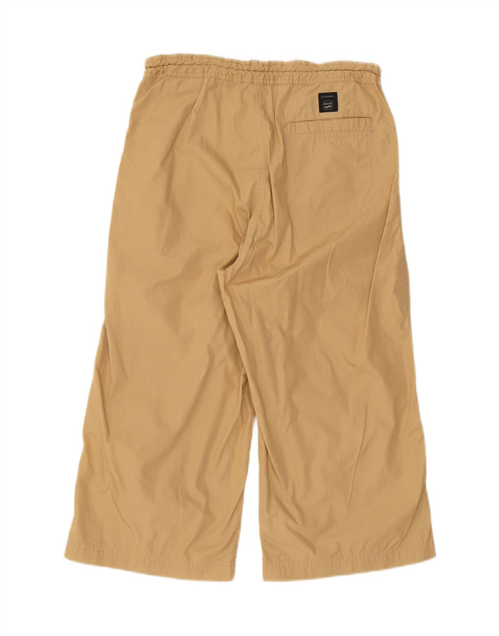 Calça capri feminina G-STAR reta média W29 L20 algodão bege