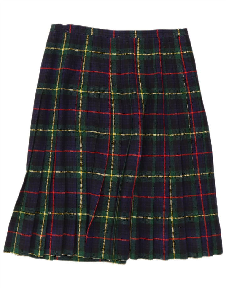 Saia feminina vintage W32 grande xadrez azul marinho