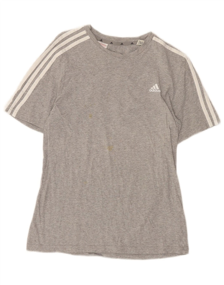 Camiseta Adidas Menina 13-14 Anos Cinza Algodão