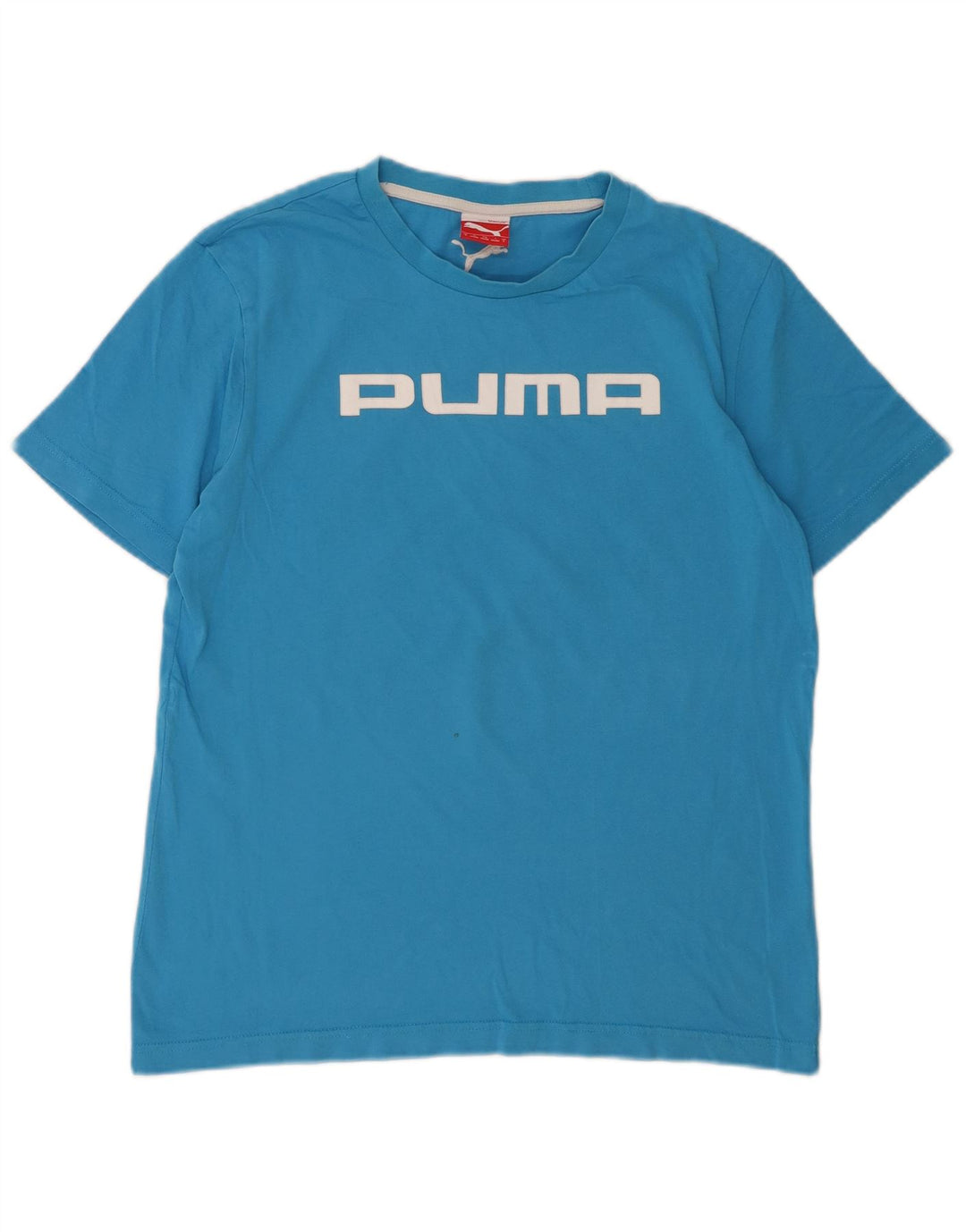 Camiseta masculina PUMA com estampa gráfica pequena de algodão azul