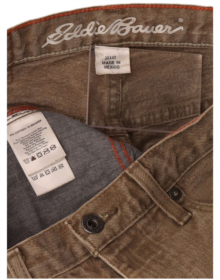 EDDIE BAUER Mens Jeans Slim W30 L32 Algodão Bege