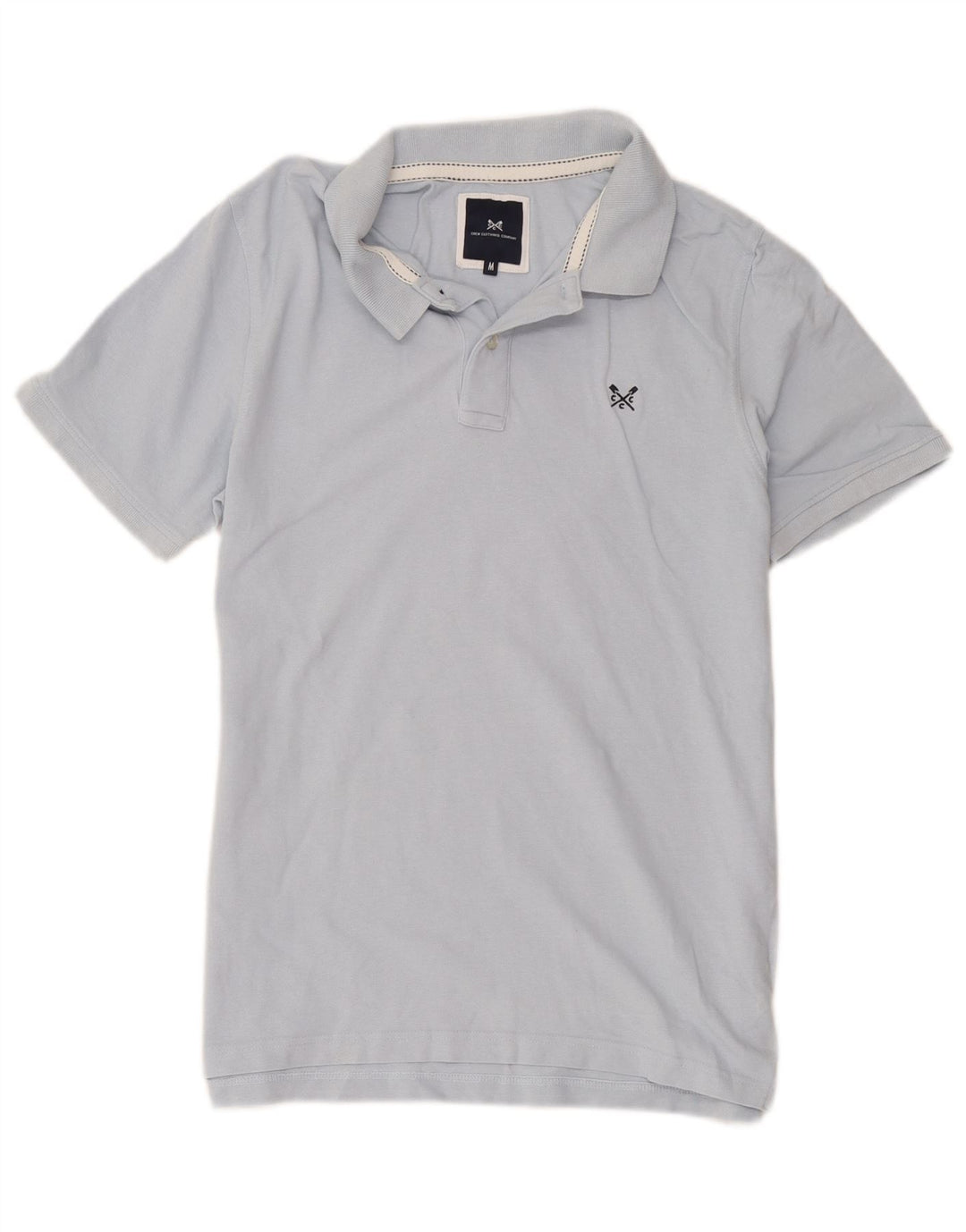 Camisa polo masculina Crew Clothing algodão azul médio