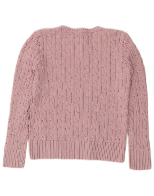 Polo Ralph Lauren Suéter feminino cropped com gola redonda 15-16 anos XL rosa