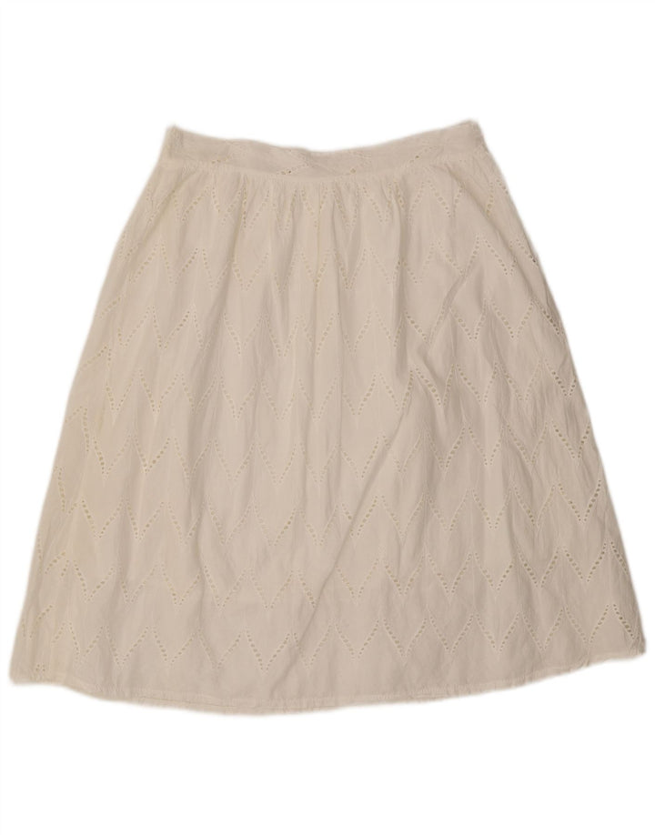 Saia feminina ALTAMIRA Milano A-Line W30 média branca geométrica