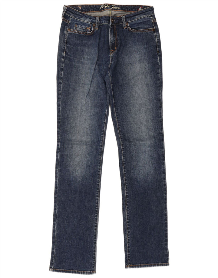 Rifle feminino slim jeans W30 L34 algodão azul