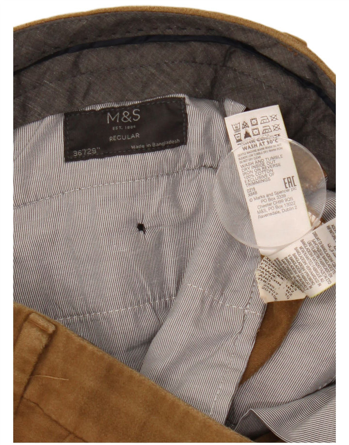 Calça capri masculina Marks & Spencer regular W36 L23 algodão bege