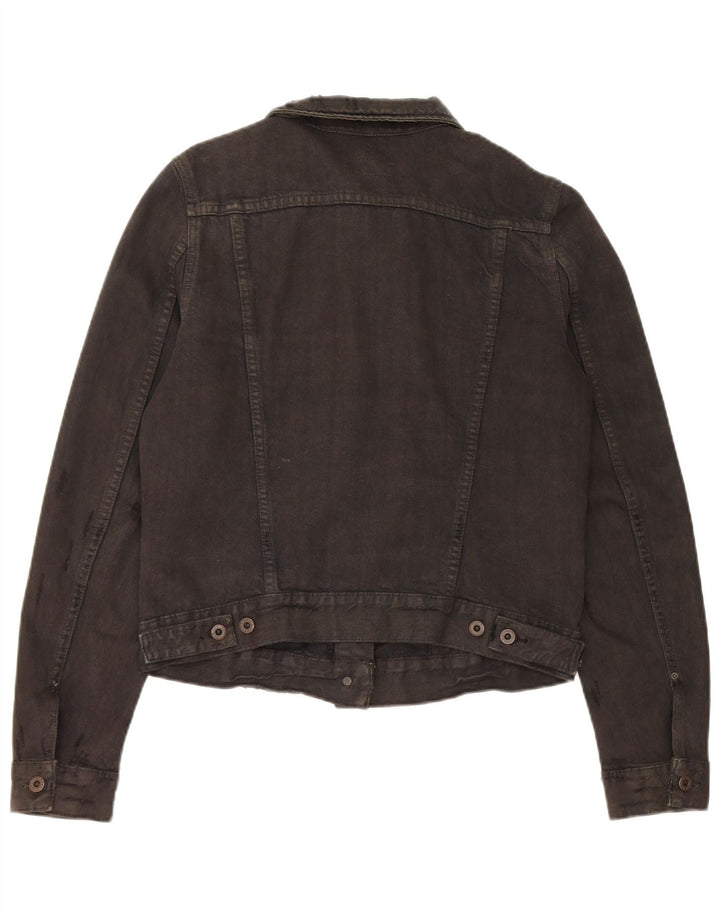 Jaqueta jeans feminina Polo Ralph Lauren com corte desgastado Reino Unido 14 médio preto