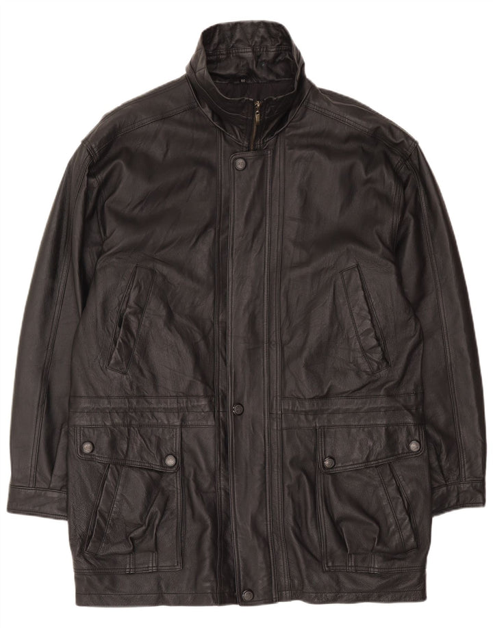 Jaqueta de couro masculina JCC IT 50 grande couro preto