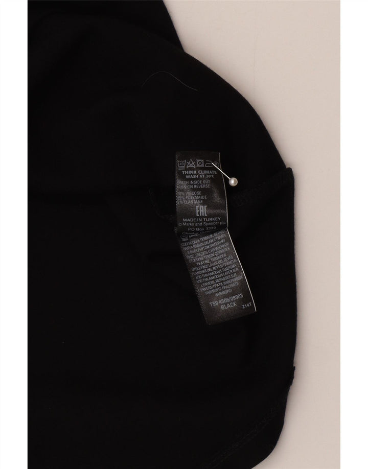 Minissaia feminina Marks & Spencer Reino Unido 14 grande W30 viscose preta
