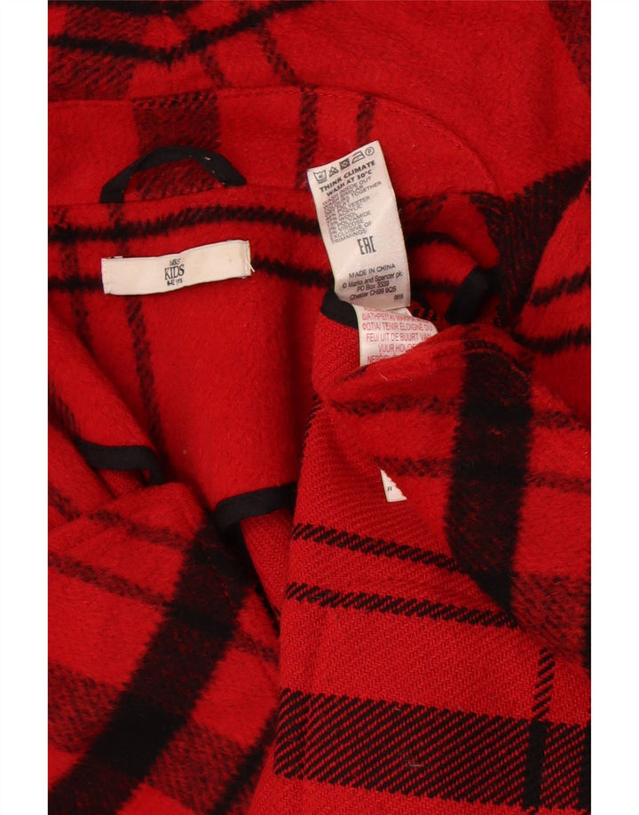 Sobretudo Marks & Spencer para meninas 11-12 anos poliéster xadrez vermelho