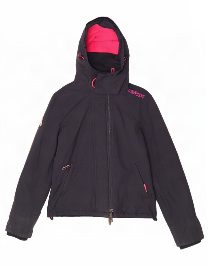 Jaqueta corta-vento feminina Superdry UK 12 azul marinho médio