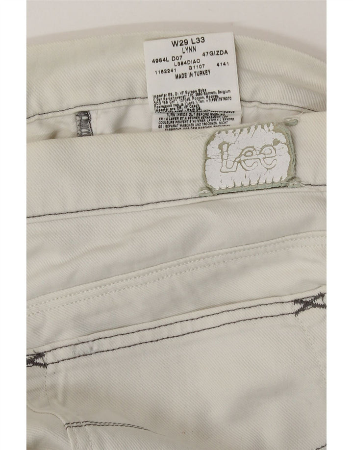 Lee Womens Lynn Slim Jeans W29 L33 Algodão Branco