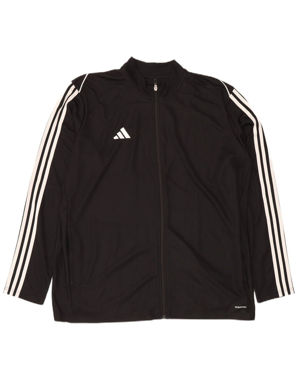 ADIDAS Mens Aeroready Slim Fit Tracksuit Top Jaqueta 2XL Poliéster Preto
