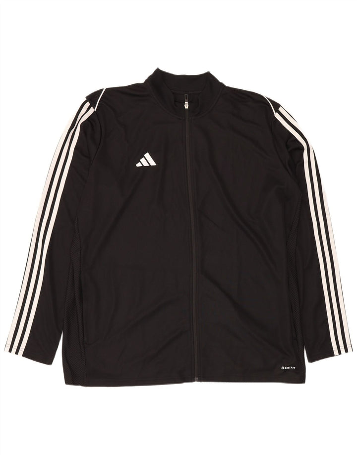 ADIDAS Mens Aeroready Slim Fit Tracksuit Top Jaqueta 2XL Poliéster Preto