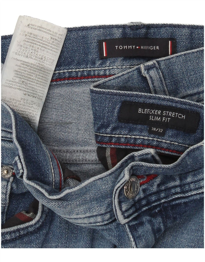 Tommy Hilfiger Masculino Bleecker Slim Jeans W38 L27 Azul Algodão