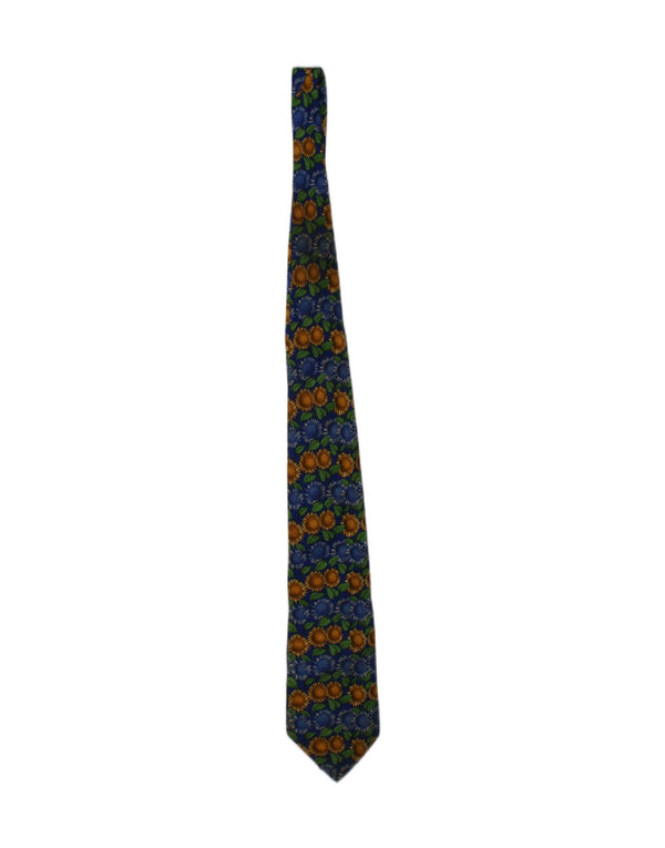 Trussardi Gravata gráfica masculina tamanho único azul floral seda