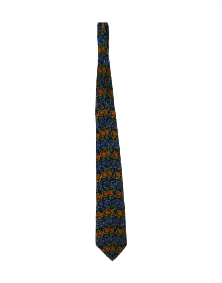 Trussardi Gravata gráfica masculina tamanho único azul floral seda