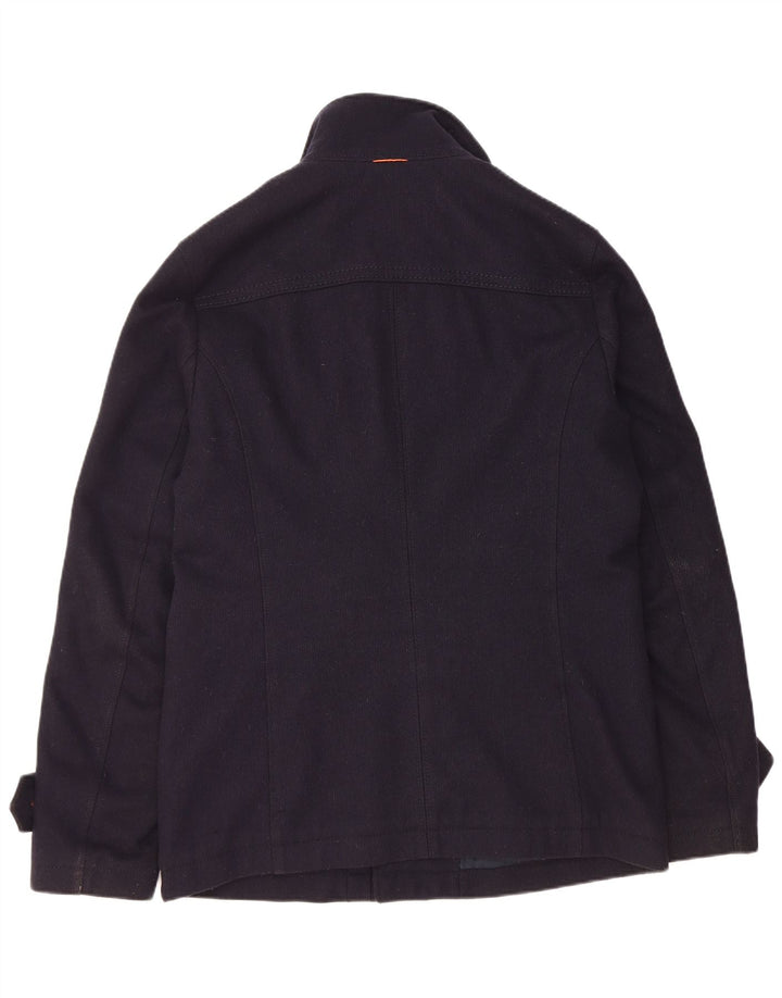 Jaqueta utilitária masculina HUGO BOSS Reino Unido 38 lã azul marinho médio