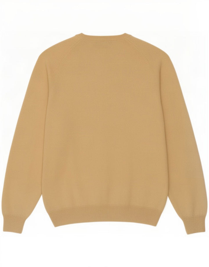 Suéter masculino Marks & Spencer com gola V e caxemira amarela média