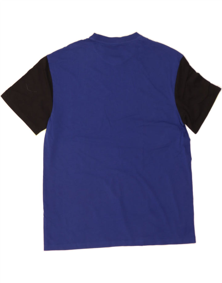 PUMA Mens T-Shirt Top Medium Blue Colourblock Cotton Vintage Puma and Second-Hand Puma from Messina Hembry 