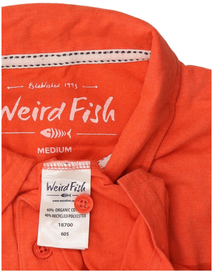 Camisa polo masculina Weird Fish algodão laranja médio
