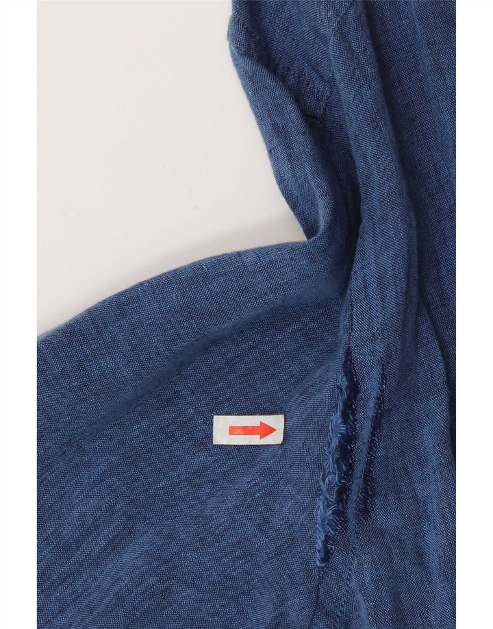 Avirex Camisa masculina média linho azul marinho