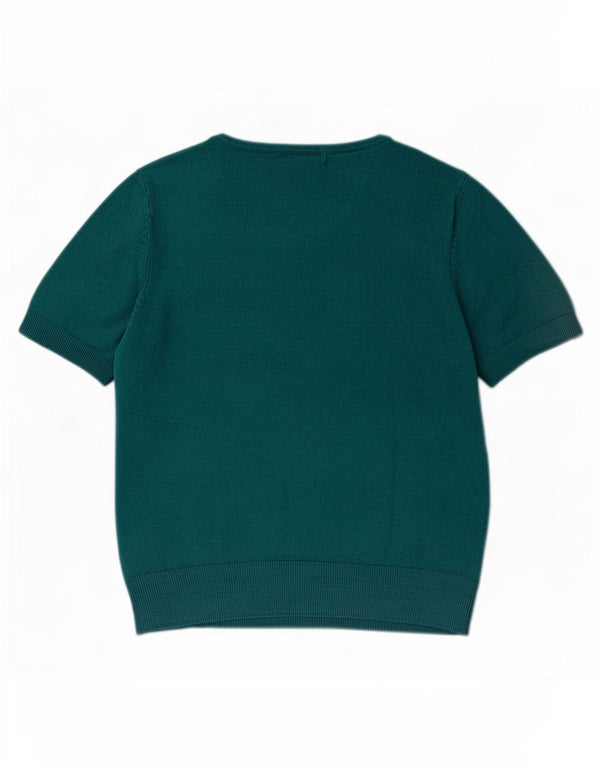 Suéter feminino Marks & Spencer com gola canoa Reino Unido 12 médio turquesa