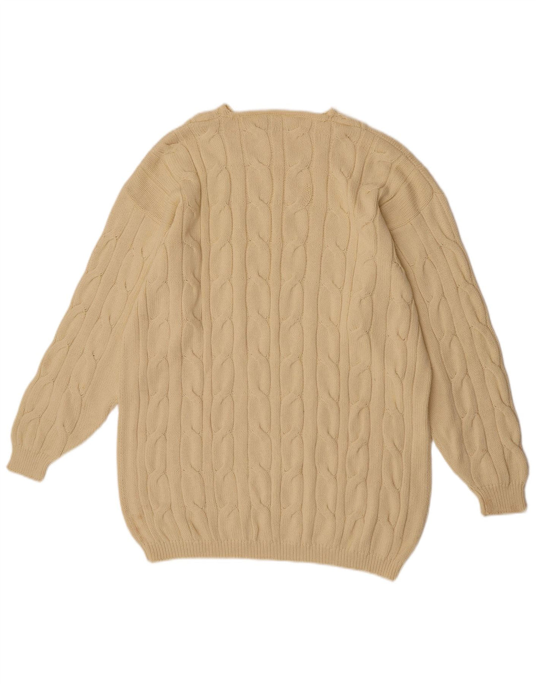 Suéter vintage masculino com gola redonda, grande algodão amarelo