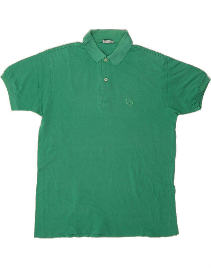 SERGIO TACCHINI Mens Polo Shirt Medium Green Cotton Vintage Sergio Tacchini and Second-Hand Sergio Tacchini from Messina Hembry 