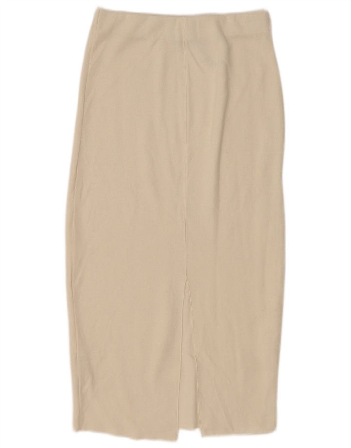 Saia midi feminina Zara pequena W26 algodão branco