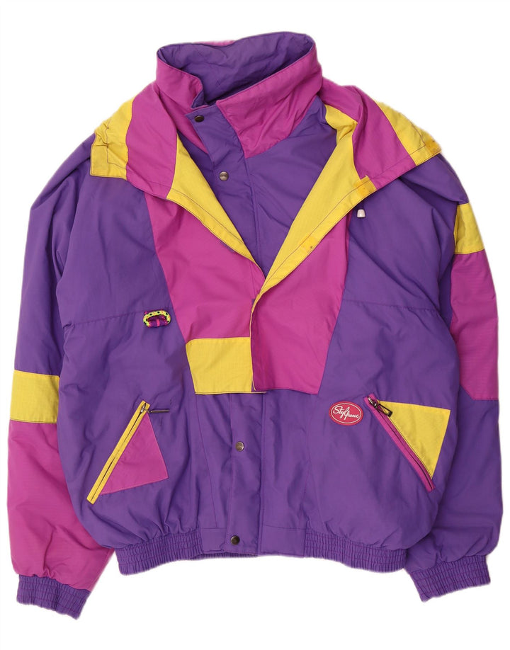 Jaqueta de esqui masculina vintage IT 54 XL roxo Colourblock poliamida