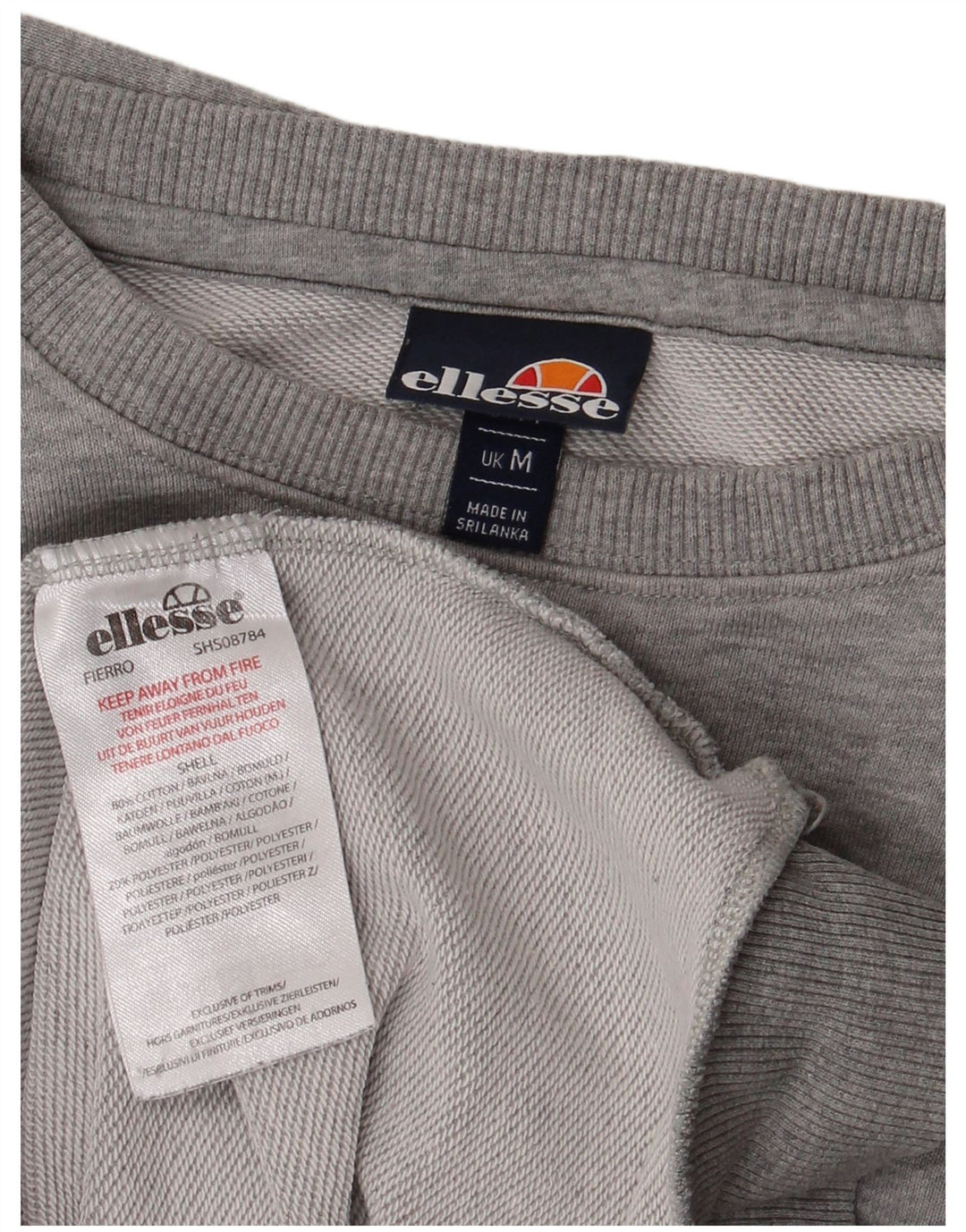 ELLESSE Suéter masculino de algodão cinza médio