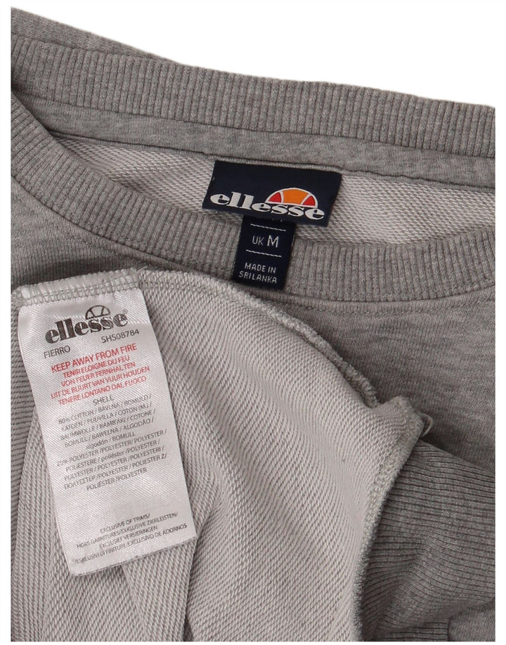 ELLESSE Suéter masculino de algodão cinza médio