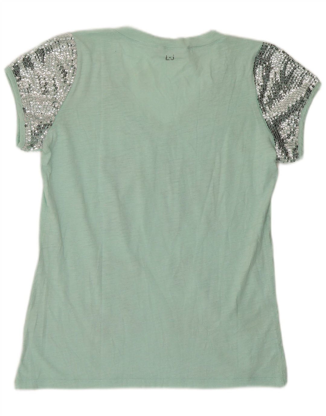 Camiseta feminina Liu Jo com estampa gráfica UK 12 verde médio moderno