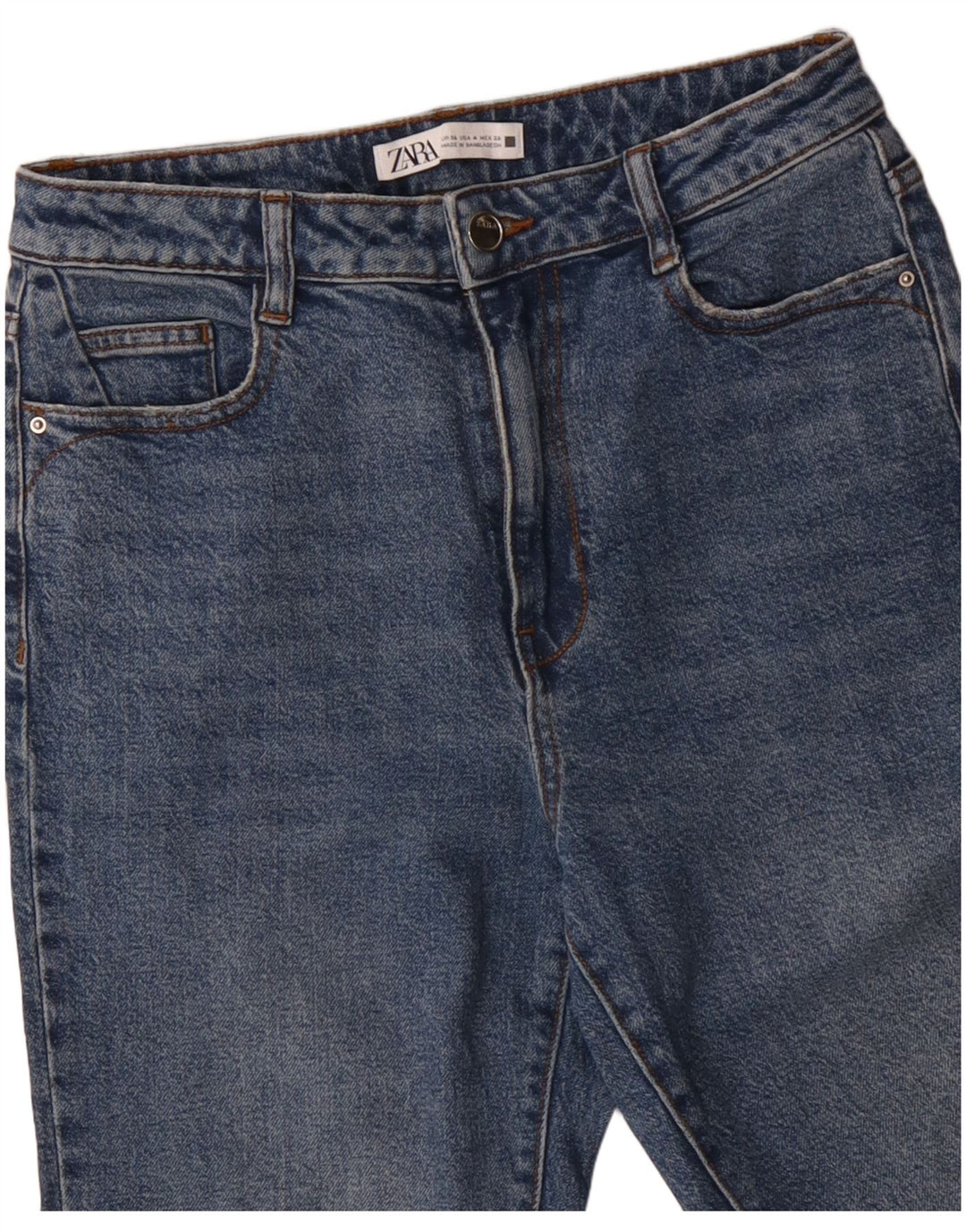 Calça jeans feminina ZARA Bootcut EU 36 XS W26 L33 azul