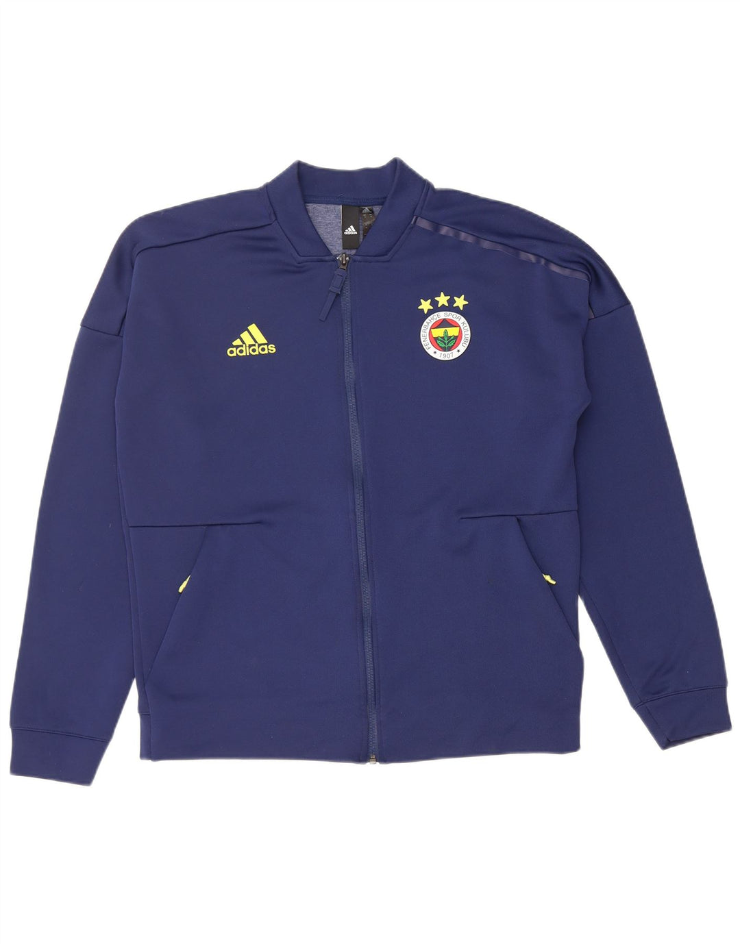 ADIDAS Mens Graphic Tracksuit Top Jacket Médio Azul Marinho Poliéster