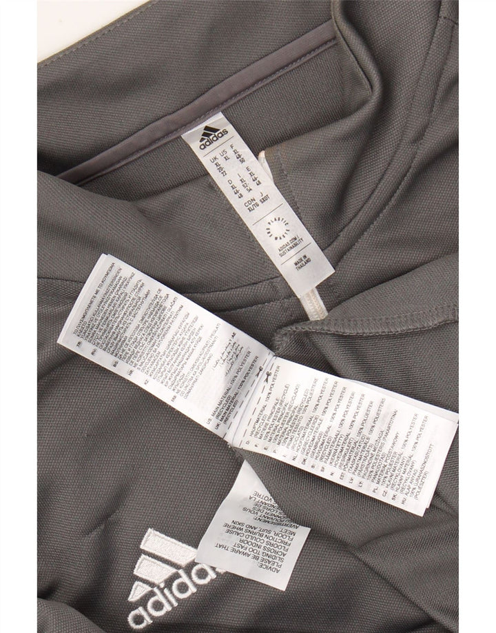 ADIDAS Womens Aeroready Zip Neck Pullover Treino Top Reino Unido 20/22 XL Cinza