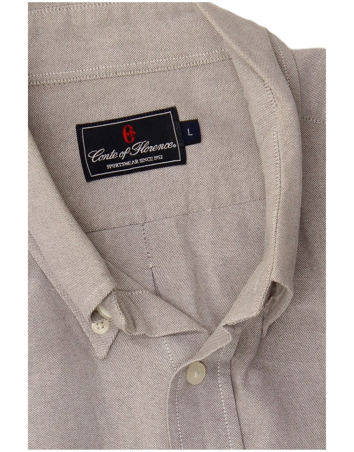 Camisa masculina CONTE OF FLORENCE grande algodão cinza
