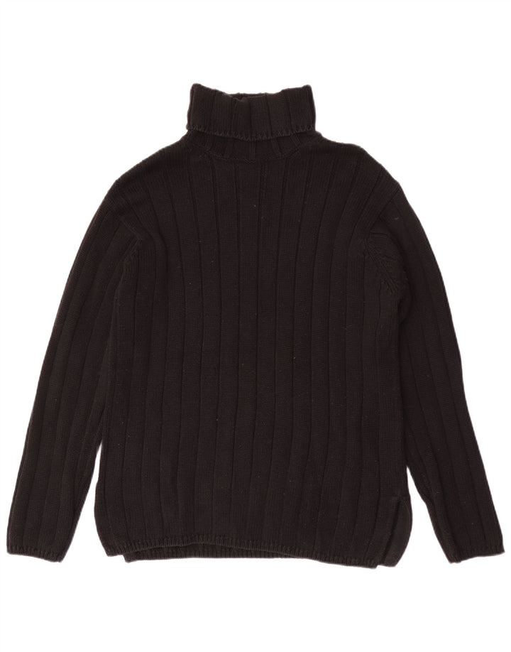 Suéter feminino Gap com gola redonda e algodão preto médio UK 14
