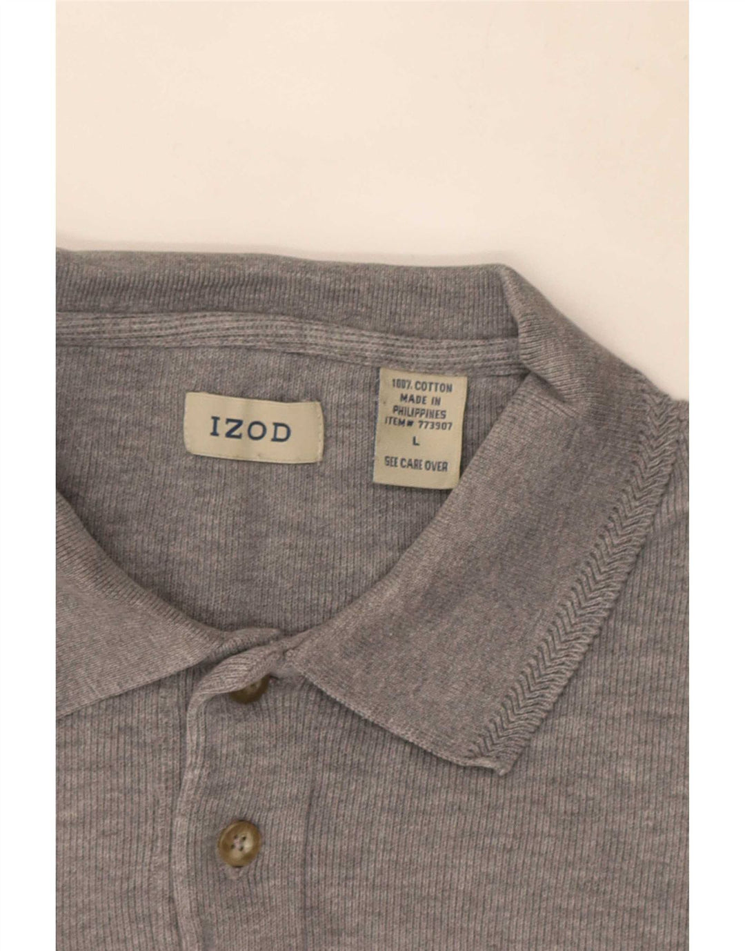 Camisa polo masculina Izod de manga comprida grande algodão cinza