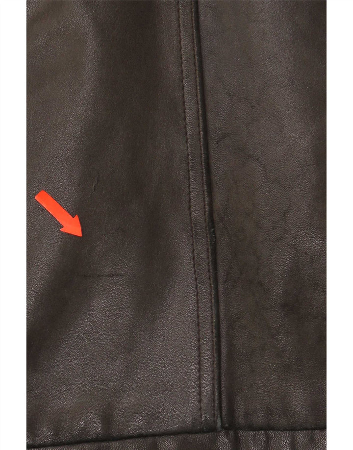 Jaqueta de couro masculina Itallo UK 40 grande preta