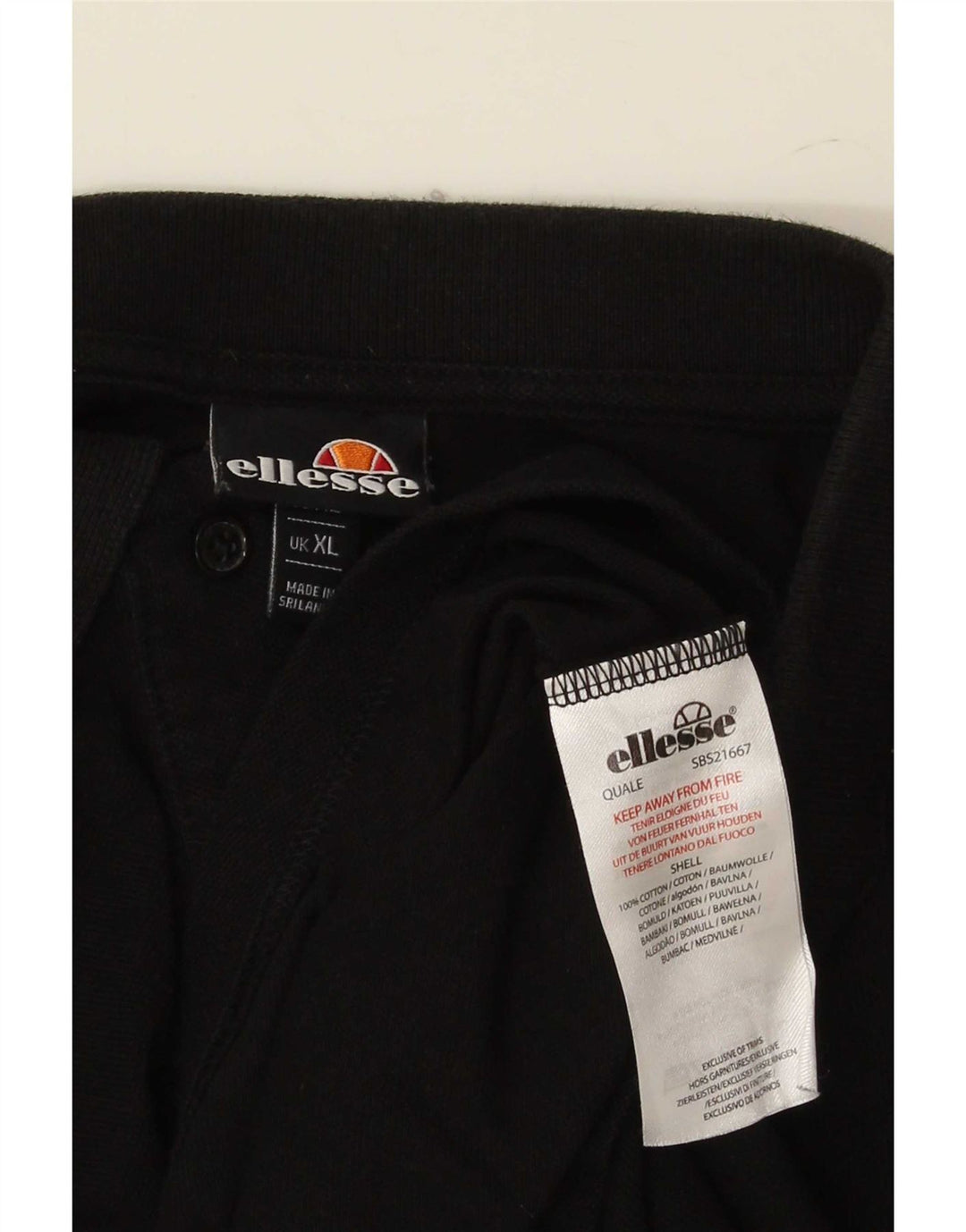 Ellesse Camisa Polo Masculina XL Algodão Preto